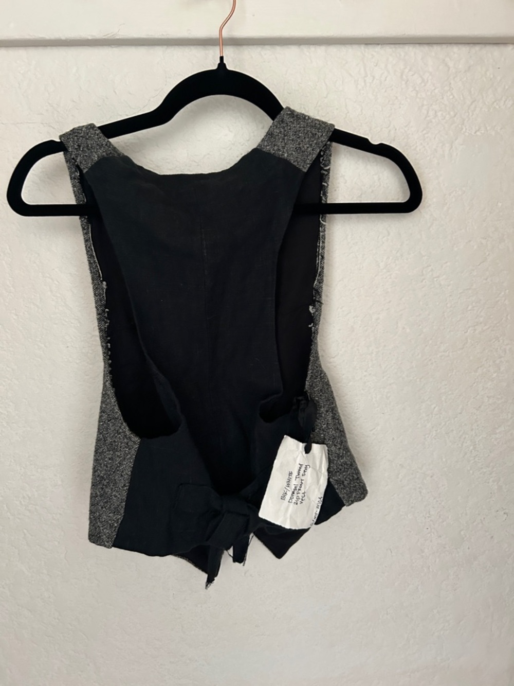 Womens Gray Tweed Zip-Front Vest - Picture 3 of 5